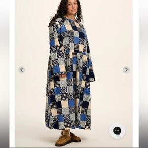 Lucy & Yak Micah Midi Dress Inked Blue 16/12